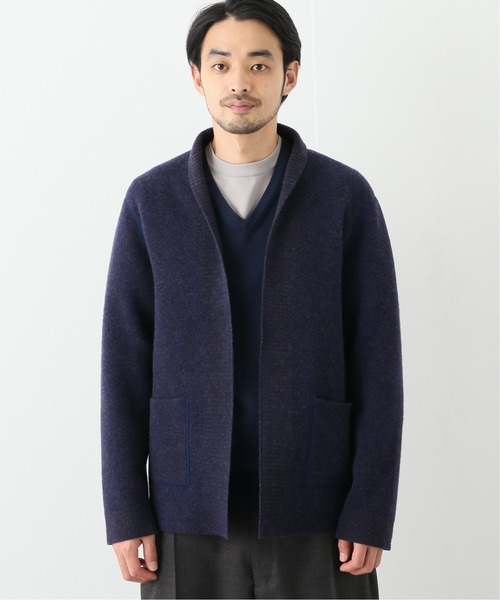 EDIFICE SELECT（エディフィスセレクト）の「【WKED / ウィークエンド】ショールカラー ニット（カーディガン/ボレロ・メンズ・ブルー系その他/ベージュ・LARGE/MEDIUM）」の4枚目の写真