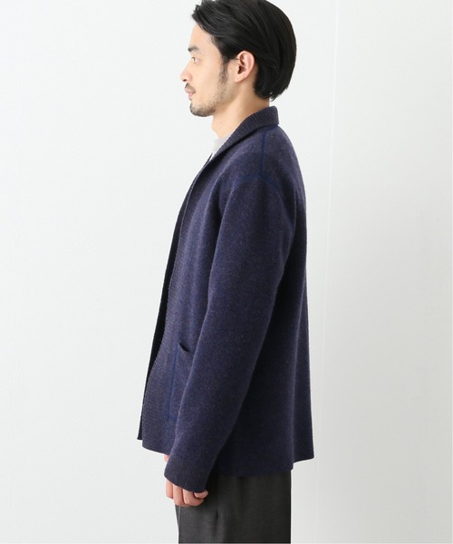 EDIFICE SELECT（エディフィスセレクト）の「【WKED / ウィークエンド】ショールカラー ニット（カーディガン/ボレロ・メンズ・ブルー系その他/ベージュ・LARGE/MEDIUM）」の5枚目の写真