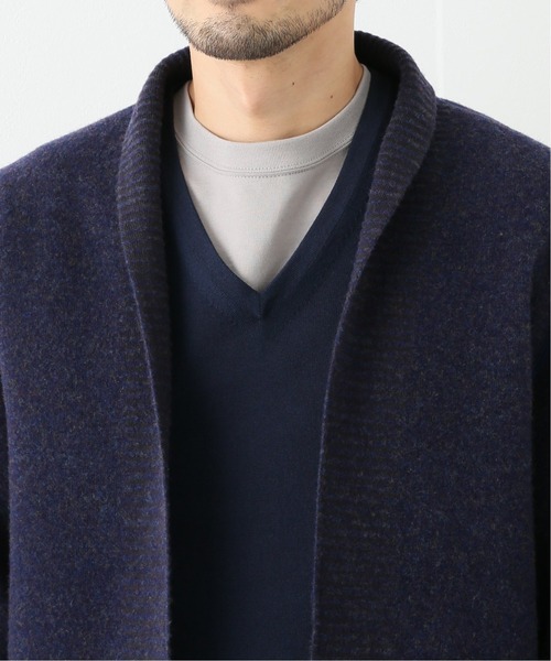 EDIFICE SELECT（エディフィスセレクト）の「【WKED / ウィークエンド】ショールカラー ニット（カーディガン/ボレロ・メンズ・ブルー系その他/ベージュ・LARGE/MEDIUM）」の7枚目の写真