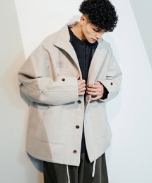REFLEM オーバーサイズ ミリタリージャケット ブラック ANTHEM A / OVERSIZED COLLAR LESS MILITARY BLOUSON(BLACK