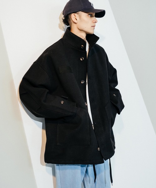 Revo.（レボ）の「オーバーサイズ ミリタリー メルトンジャケット（ミリタリージャケット・メンズ・カーキ/ブラック/ライトグレー・2/1）」の2枚目の写真