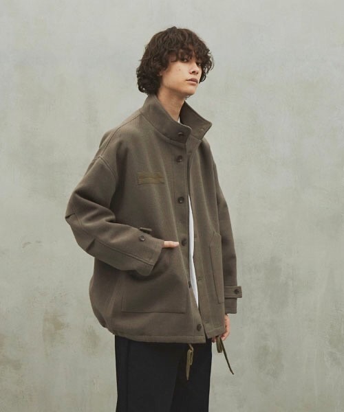 Revo.（レボ）の「オーバーサイズ ミリタリー メルトンジャケット（ミリタリージャケット・メンズ・カーキ/ブラック/ライトグレー・2/1）」の7枚目の写真