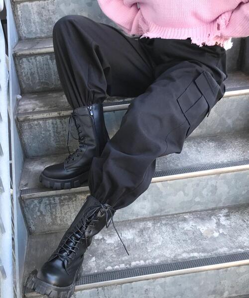 INGNI(イング)の「ツイルカーゴ/パンツ/A(カーゴパンツ・レディース・グリーン/アイボリー/ブラック/ゼブラ/オレンジ・FREE)」の3枚目の写真