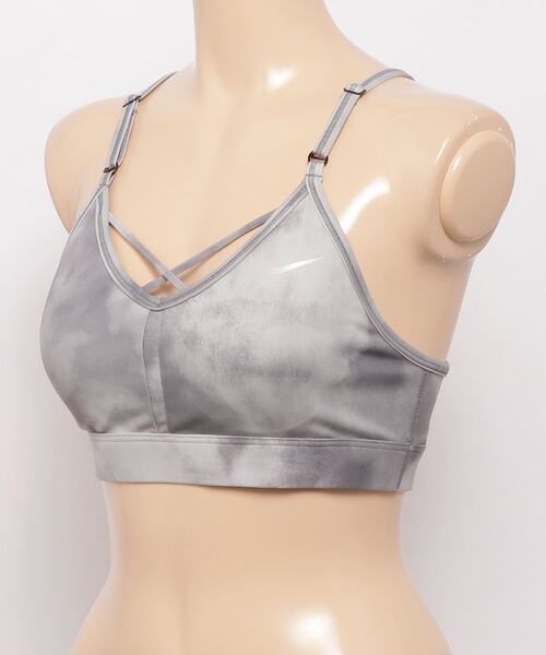 NIKE（ナイキ）の「NIKE/ナイキ アイコンクラッシュスカイPインディブラ（スポーツブラ・レディース・グレー/ホワイト・L/M/S）」の4枚目の写真