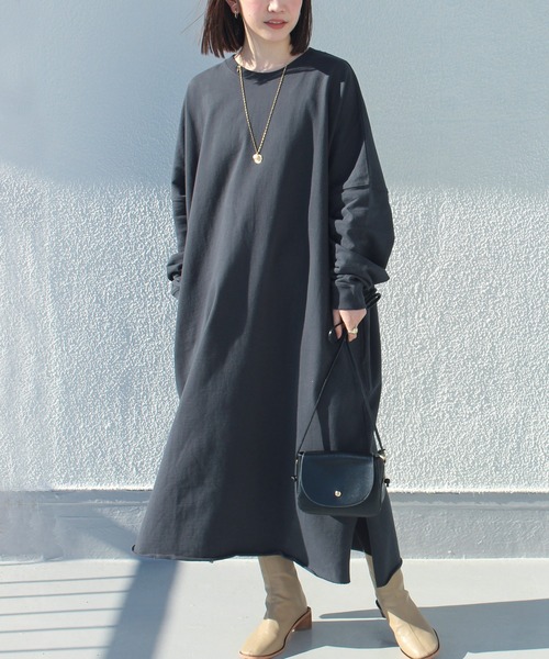 SCREEN STARS(スクリーンスターズ)の「別注スリットスウェットワンピース(ワンピース・レディース・オレンジ/ライム/チャコールグレー・F)」の9枚目の写真