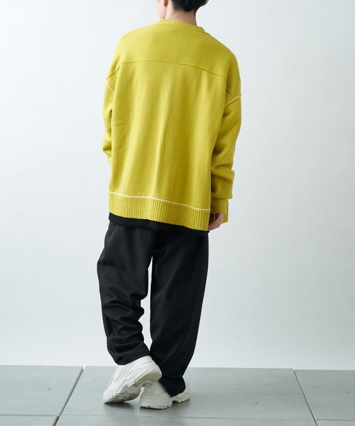 COLONY 2139(コロニートゥーワンスリーナイン)の「配色アウトリンキングカーディガン【ユニセックス可能】(カーディガン/ボレロ・メンズ・ブラック/ブルー/イエロー/アイボリー・MEDIUM/LARGE)」の11枚目の写真