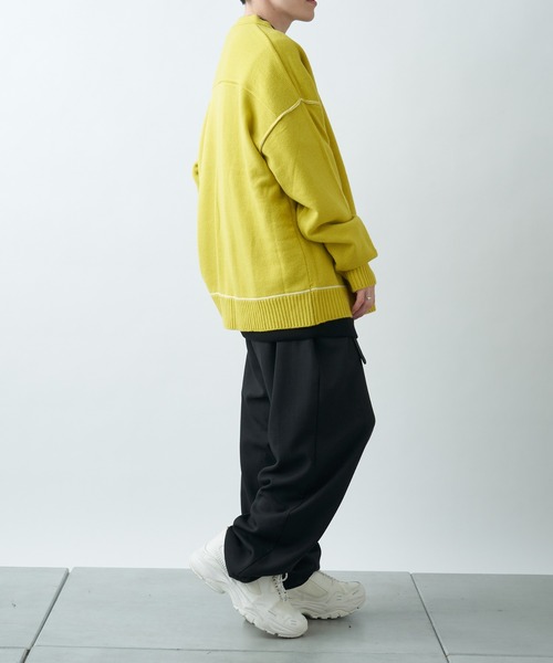 COLONY 2139(コロニートゥーワンスリーナイン)の「配色アウトリンキングカーディガン【ユニセックス可能】(カーディガン/ボレロ・メンズ・ブラック/ブルー/イエロー/アイボリー・MEDIUM/LARGE)」の12枚目の写真