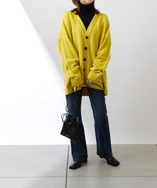 COLONY 2139(コロニートゥーワンスリーナイン)の「配色アウトリンキングカーディガン【ユニセックス可能】(カーディガン/ボレロ・メンズ・ブラック/ブルー/イエロー/アイボリー・MEDIUM/LARGE)」の15枚目の写真