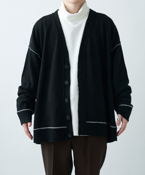 COLONY 2139(コロニートゥーワンスリーナイン)の「配色アウトリンキングカーディガン【ユニセックス可能】(カーディガン/ボレロ・メンズ・ブラック/ブルー/イエロー/アイボリー・MEDIUM/LARGE)」の21枚目の写真