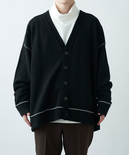 COLONY 2139(コロニートゥーワンスリーナイン)の「配色アウトリンキングカーディガン【ユニセックス可能】(カーディガン/ボレロ・メンズ・ブラック/ブルー/イエロー/アイボリー・MEDIUM/LARGE)」の22枚目の写真