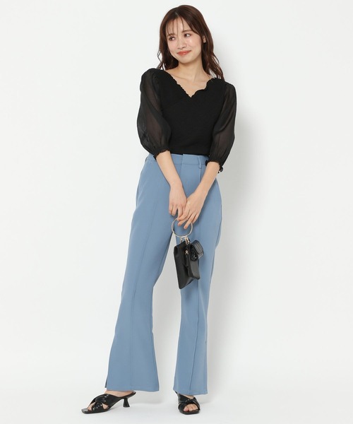 mysty woman（ミスティウーマン）の「カシュクール2WAYプルオーバー 271131（Tシャツ/カットソー・レディース・ブラック/ベージュ/オフホワイト/ベージュ系その他・FREE）」の5枚目の写真