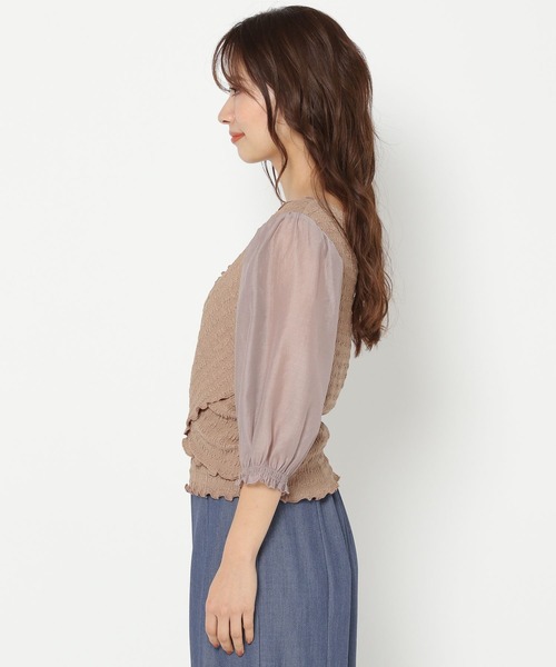 mysty woman（ミスティウーマン）の「カシュクール2WAYプルオーバー 271131（Tシャツ/カットソー・レディース・ブラック/ベージュ/オフホワイト/ベージュ系その他・FREE）」の11枚目の写真