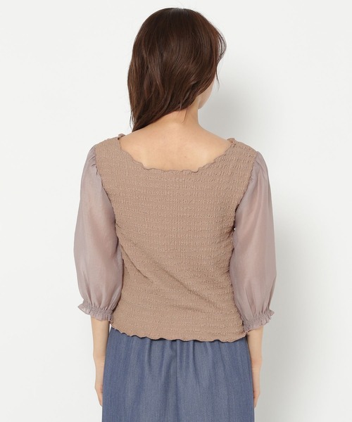 mysty woman（ミスティウーマン）の「カシュクール2WAYプルオーバー 271131（Tシャツ/カットソー・レディース・ブラック/ベージュ/オフホワイト/ベージュ系その他・FREE）」の7枚目の写真