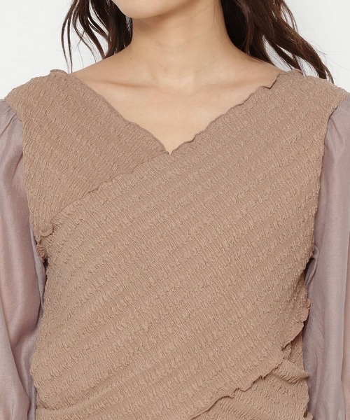 mysty woman（ミスティウーマン）の「カシュクール2WAYプルオーバー 271131（Tシャツ/カットソー・レディース・ブラック/ベージュ/オフホワイト/ベージュ系その他・FREE）」の10枚目の写真