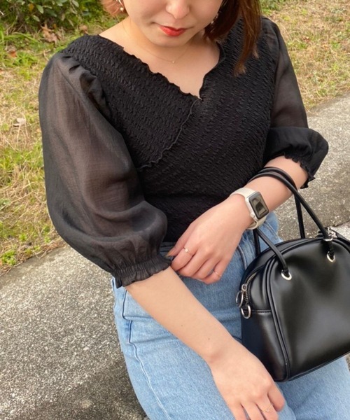 mysty woman（ミスティウーマン）の「カシュクール2WAYプルオーバー 271131（Tシャツ/カットソー・レディース・ブラック/ベージュ/オフホワイト/ベージュ系その他・FREE）」の20枚目の写真