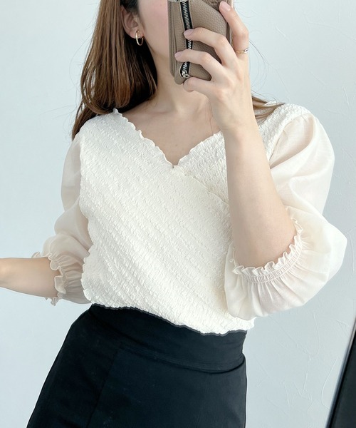 mysty woman（ミスティウーマン）の「カシュクール2WAYプルオーバー 271131（Tシャツ/カットソー・レディース・ブラック/ベージュ/オフホワイト/ベージュ系その他・FREE）」の21枚目の写真