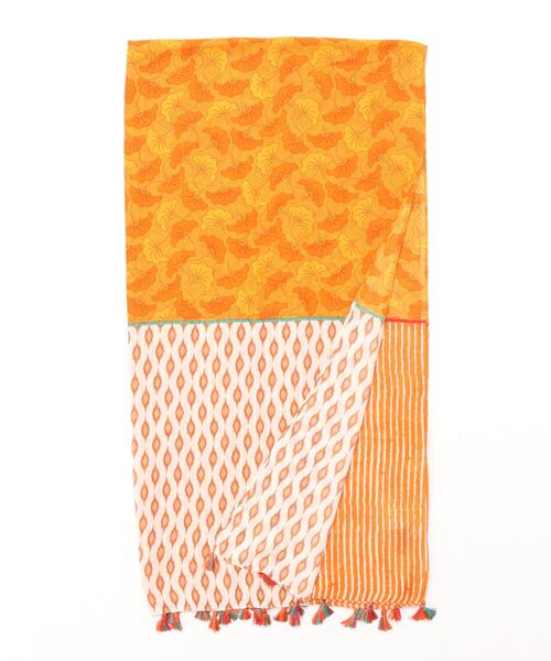 チャイハネ(チャイハネ)の「【チャイハネ】リーフ柄タッセルストール(ストール/ショール・レディース・ピンク/イエロー/オレンジ/ブルー/グリーン・FREE)」の21枚目の写真