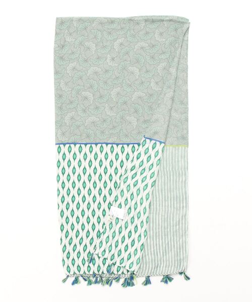 チャイハネ(チャイハネ)の「【チャイハネ】リーフ柄タッセルストール(ストール/ショール・レディース・ピンク/イエロー/オレンジ/ブルー/グリーン・FREE)」の11枚目の写真