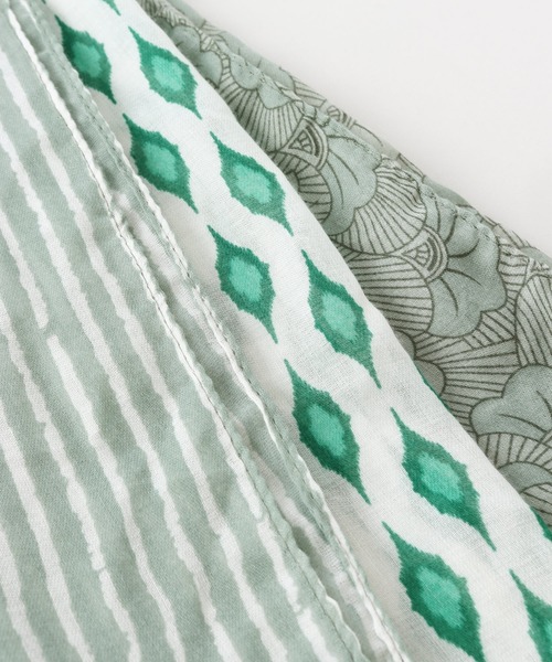 チャイハネ(チャイハネ)の「【チャイハネ】リーフ柄タッセルストール(ストール/ショール・レディース・ピンク/イエロー/オレンジ/ブルー/グリーン・FREE)」の13枚目の写真