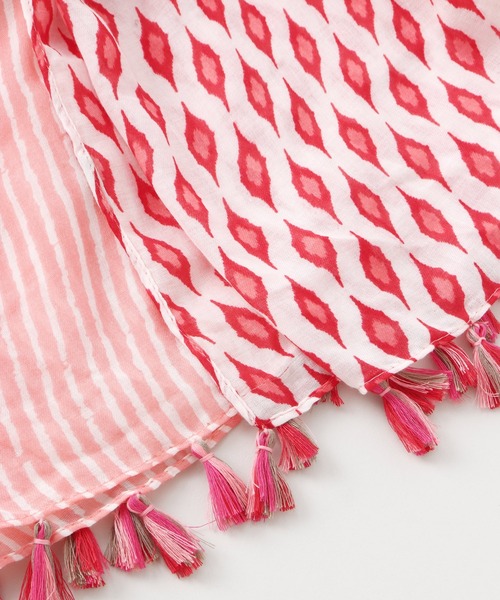 チャイハネ(チャイハネ)の「【チャイハネ】リーフ柄タッセルストール(ストール/ショール・レディース・ピンク/イエロー/オレンジ/ブルー/グリーン・FREE)」の20枚目の写真