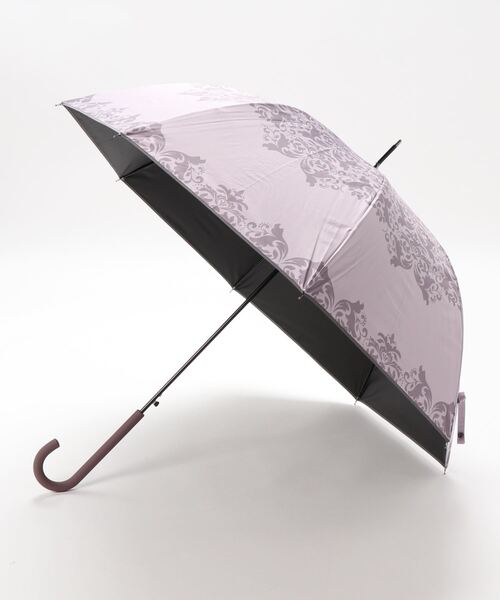 macocca(マコッカ)の「完全遮光 UVカット100% 日傘 晴雨兼用 ジャンプ傘 デザインシリーズ ダマスク柄(長傘・レディース・ブルーグレー/グレイッシュベージュ/ブラック/オフホワイト/ピンク/モカ・FREE)」の8枚目の写真
