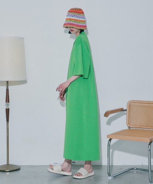 VACANCY(ヴァカンシー)の「ハーフスリーブポロニットワンピース(ワンピース・レディース・ブラック/ブルー/グリーン・FREE)」の17枚目の写真