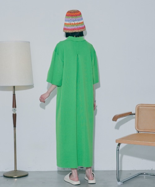 VACANCY(ヴァカンシー)の「ハーフスリーブポロニットワンピース(ワンピース・レディース・ブラック/ブルー/グリーン・FREE)」の18枚目の写真