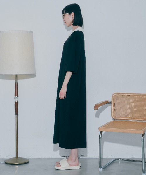 VACANCY(ヴァカンシー)の「ハーフスリーブポロニットワンピース(ワンピース・レディース・ブラック/ブルー/グリーン・FREE)」の8枚目の写真