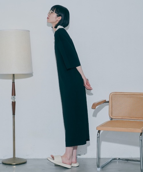 VACANCY(ヴァカンシー)の「ハーフスリーブポロニットワンピース(ワンピース・レディース・ブラック/ブルー/グリーン・FREE)」の9枚目の写真