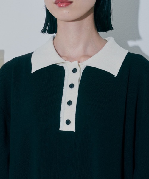 VACANCY(ヴァカンシー)の「ハーフスリーブポロニットワンピース(ワンピース・レディース・ブラック/ブルー/グリーン・FREE)」の11枚目の写真