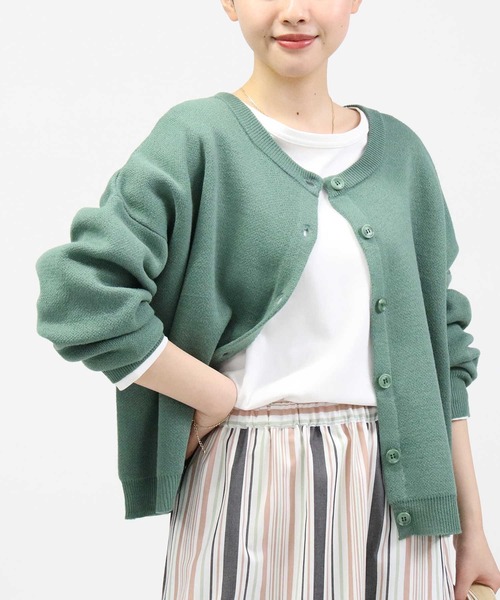 HONEYSUCKLE ROSE(ハニーサックルローズ)の「【HONEYSUCKLE ROSE】クルー2WAYカーディガン(カーディガン/ボレロ・レディース・ライトベージュ/グリーン/ブラック・M/L)」の3枚目の写真