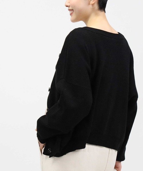 HONEYSUCKLE ROSE(ハニーサックルローズ)の「【HONEYSUCKLE ROSE】クルー2WAYカーディガン(カーディガン/ボレロ・レディース・ライトベージュ/グリーン/ブラック・M/L)」の9枚目の写真