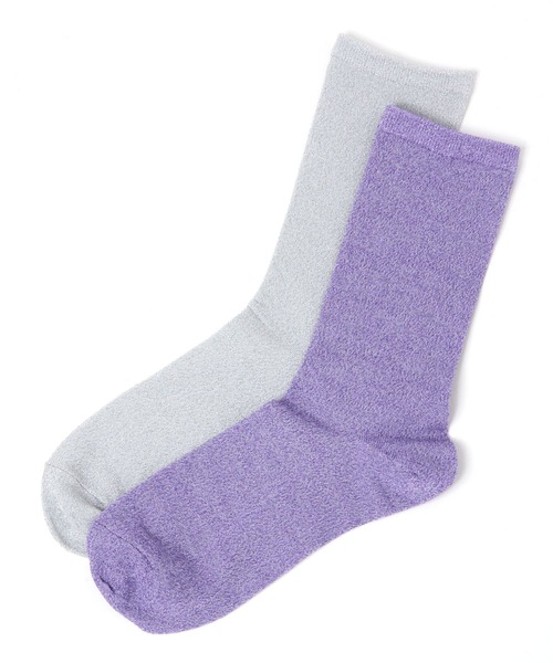 niko and...（ニコアンド）の「オリジナルラメ2セットソックス（ソックス/靴下・レディース・ブラック/パープル/イエロー・FREE）」の3枚目の写真