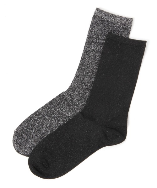 niko and...（ニコアンド）の「オリジナルラメ2セットソックス（ソックス/靴下・レディース・ブラック/パープル/イエロー・FREE）」の2枚目の写真