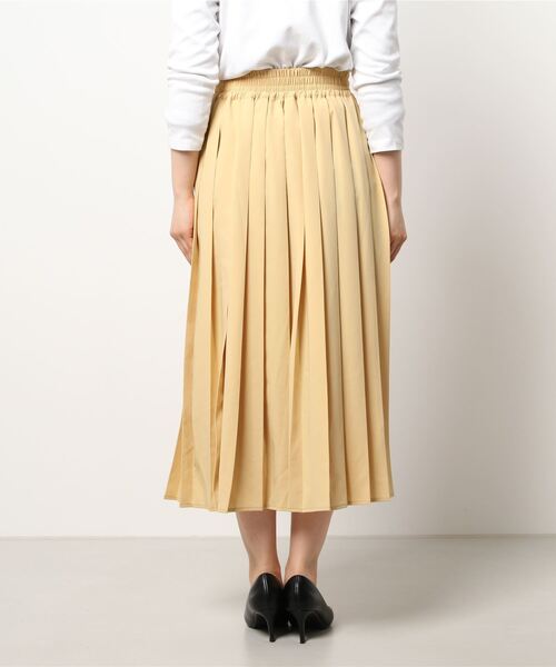 ehka sopo（エヘカソポ）の「タックプリーツスカート（スカート・レディース・イエロー/ベージュ/サックスブルー・ﾌﾘ-）」の5枚目の写真