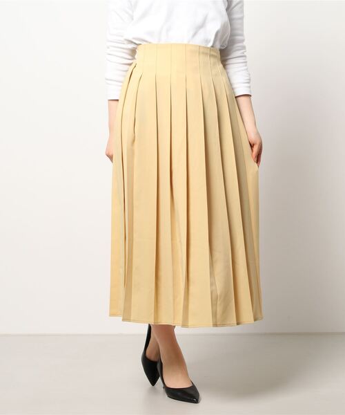 ehka sopo（エヘカソポ）の「タックプリーツスカート（スカート・レディース・イエロー/ベージュ/サックスブルー・ﾌﾘ-）」の6枚目の写真