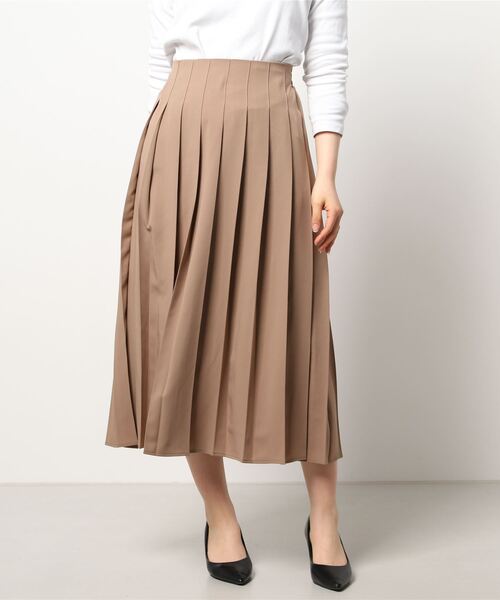 ehka sopo（エヘカソポ）の「タックプリーツスカート（スカート・レディース・イエロー/ベージュ/サックスブルー・ﾌﾘ-）」の8枚目の写真