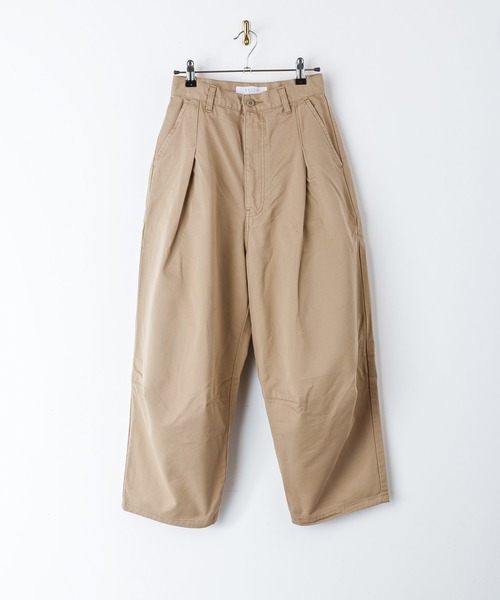 SETTO（セット）の「DOKONO PANTS：ワイドタックパンツ（チノパンツ・レディース・ダークグレー/ベージュ・XS/S/L/M）」の14枚目の写真