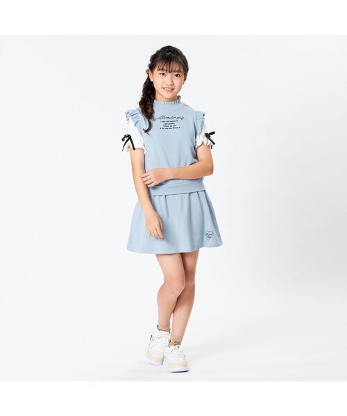 algy（アルジー）の「フリルベストセットアップ（セットアップ・キッズ・ブラック/サックスブルー/ラベンダー・SMALL/MEDIUM/X-SMALL/XX-SMALL）」の6枚目の写真