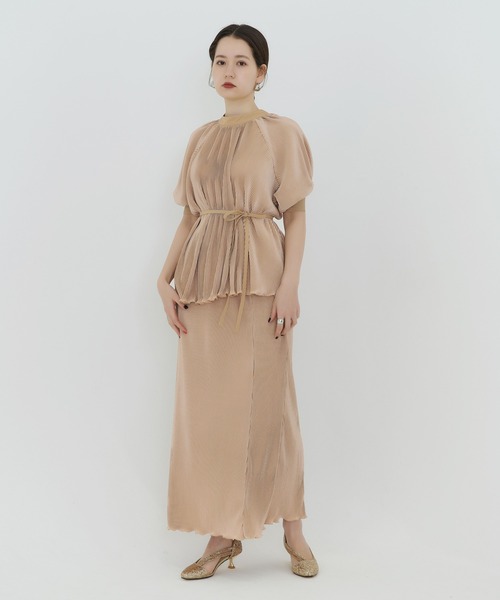 TINA：JOJUN（ティーナジョジュン）の「プリーツ マーメイドスカート TINA：JOJUN（スカート・レディース・ブルーグレー/ピンクベージュ・S/M）」の11枚目の写真