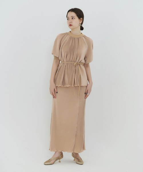 TINA：JOJUN（ティーナジョジュン）の「プリーツ マーメイドスカート TINA：JOJUN（スカート・レディース・ブルーグレー/ピンクベージュ・S/M）」の14枚目の写真