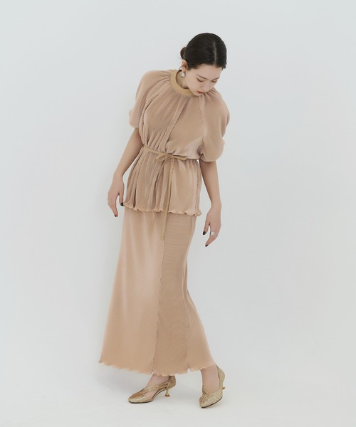 TINA：JOJUN（ティーナジョジュン）の「プリーツ マーメイドスカート TINA：JOJUN（スカート・レディース・ブルーグレー/ピンクベージュ・S/M）」の17枚目の写真