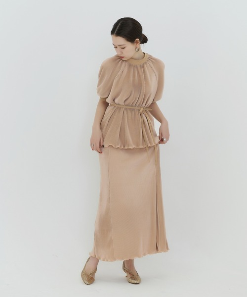 TINA：JOJUN（ティーナジョジュン）の「プリーツ マーメイドスカート TINA：JOJUN（スカート・レディース・ブルーグレー/ピンクベージュ・S/M）」の6枚目の写真