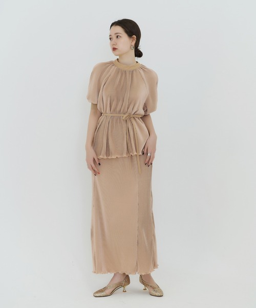 TINA：JOJUN（ティーナジョジュン）の「プリーツ マーメイドスカート TINA：JOJUN（スカート・レディース・ブルーグレー/ピンクベージュ・S/M）」の22枚目の写真