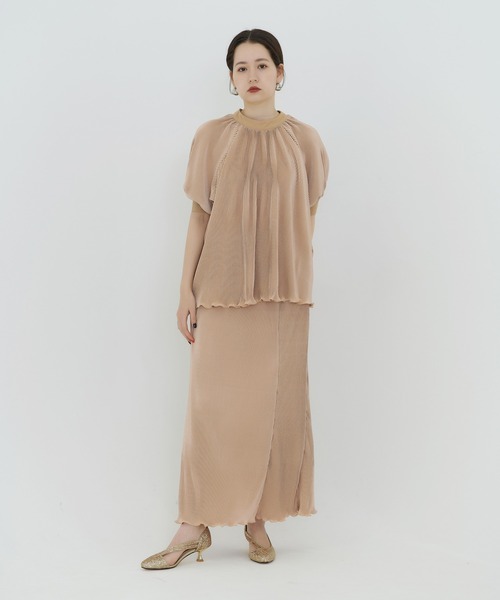 TINA：JOJUN（ティーナジョジュン）の「プリーツ マーメイドスカート TINA：JOJUN（スカート・レディース・ブルーグレー/ピンクベージュ・S/M）」の9枚目の写真