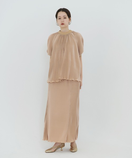 TINA：JOJUN（ティーナジョジュン）の「プリーツ マーメイドスカート TINA：JOJUN（スカート・レディース・ブルーグレー/ピンクベージュ・S/M）」の12枚目の写真