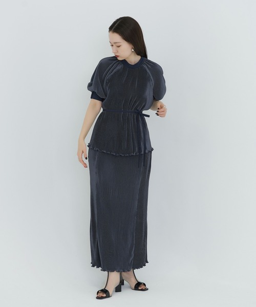 TINA：JOJUN（ティーナジョジュン）の「プリーツ マーメイドスカート TINA：JOJUN（スカート・レディース・ブルーグレー/ピンクベージュ・S/M）」の10枚目の写真