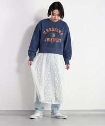 【WEB限定】スウェット+レースドッキングワンピース