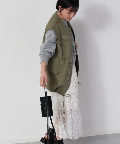 cepo(セポ)の「【WEB限定】スウェット+レースドッキングワンピース(ワンピース・レディース・ネイビー/グレー系・M)」の7枚目の写真