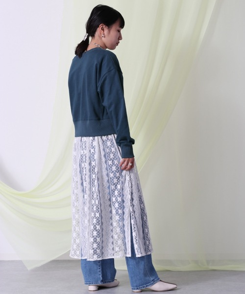 cepo(セポ)の「【WEB限定】スウェット+レースドッキングワンピース(ワンピース・レディース・ネイビー/グレー系・M)」の14枚目の写真
